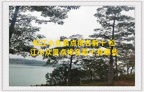松江小众景点排名前十 松江小众景点排名前十有哪些